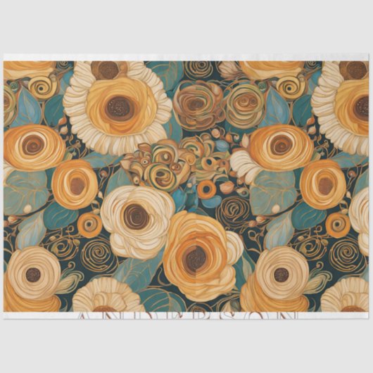 Golden Boho Garden Floral Tissuepapier (Voorkant)