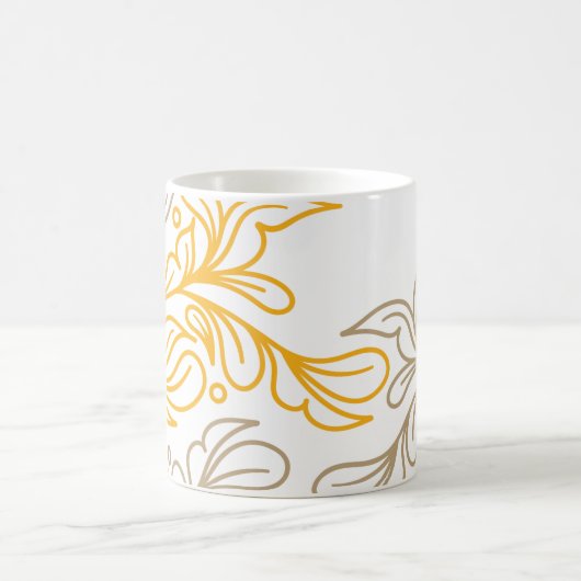 Golden Boho Leaf Design Koffiemok (Center)