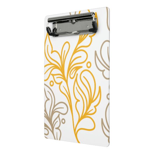 Golden Boho Leaf Design Mini Klembord (Angled2)