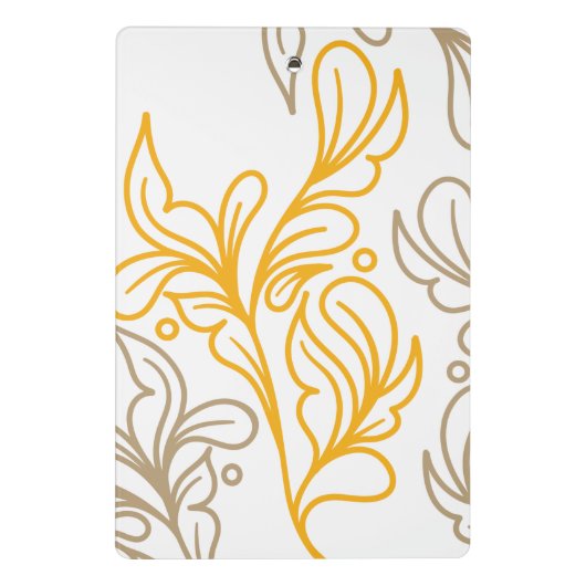 Golden Boho Leaf Design Mini Klembord (Achterkant)