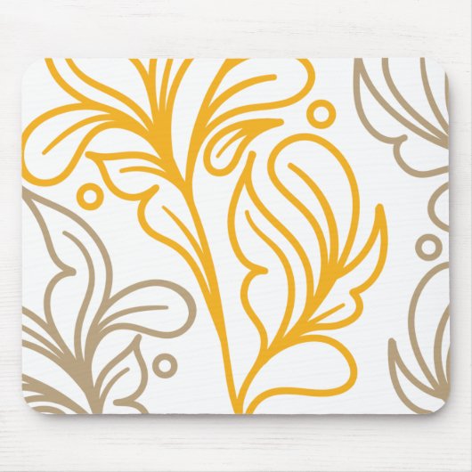 Golden Boho Leaf Design Muismat (Voorkant)