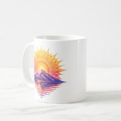 Golden Boho Mandala Sun Mountain Sunset Reflection Koffiemok (Voorkant links)