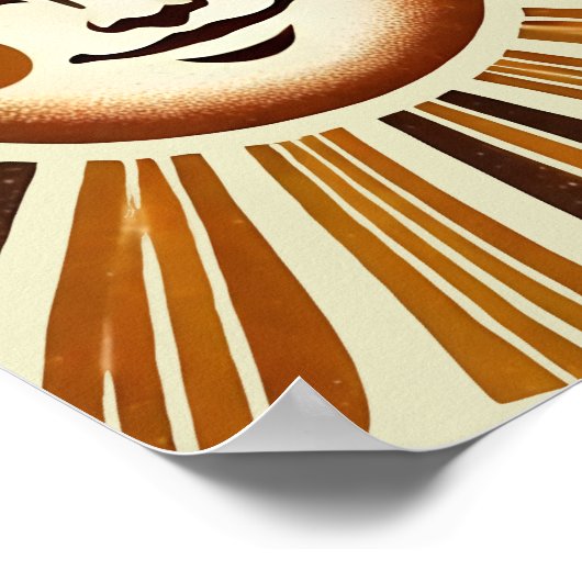 Golden Boho Sun Wall Art Print (Hoek)