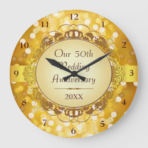 Golden Bokeh 50e Jubileum wandklok Grote Klok