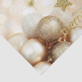 Golden Bokeh Ornament Balls & Stars Kerstmis Tissuepapier (Detail)