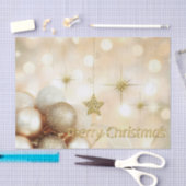 Golden Bokeh Ornament Balls & Stars Kerstmis Tissuepapier (Craft)