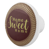 Golden Border Arabesques Bloemenelementen op Keramische Knop (Rechts)