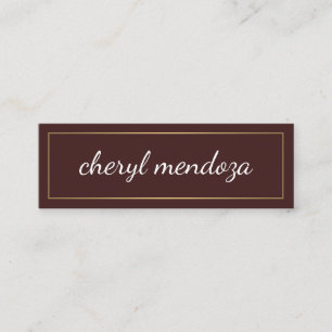 Golden Border Cursive Text Mini Visitekaartje