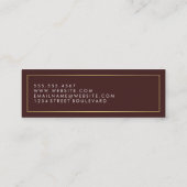 Golden Border Cursive Text Mini Visitekaartje (Achterkant)