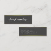 Golden Border Cursive Text Mini Visitekaartje (Voorkant / Achterkant)