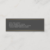 Golden Border Cursive Text Mini Visitekaartje (Achterkant)