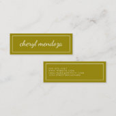 Golden Border Cursive Text Mini Visitekaartje (Voorkant / Achterkant)