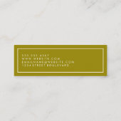 Golden Border Cursive Text Mini Visitekaartje (Achterkant)