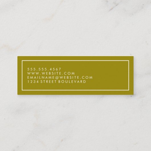 Golden Border Cursive Text Mini Visitekaartje (Achterkant)