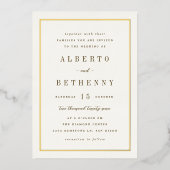 Golden Border Folie Uitnodiging (Voorkant)