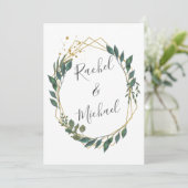 Golden borders eucalypt wedding collection kaart (Staand voorkant)