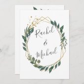 Golden borders eucalypt wedding collection kaart (Voorkant / Achterkant)