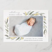 Golden Botanical | Faire-part de naissance en feui (Recto)