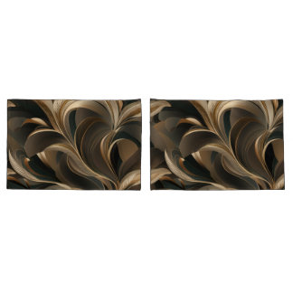 Golden Botanical Flow Elegant Kussensloop