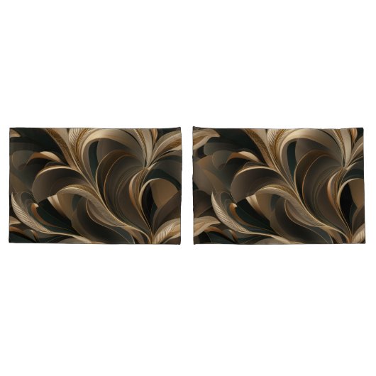 Golden Botanical Flow Elegant   Kussensloop (Achterkant-Set)