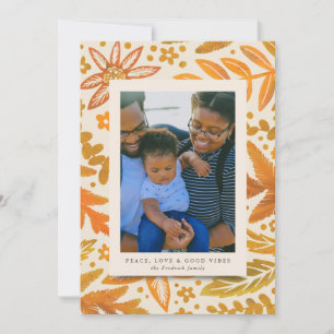 Golden Botanical Peace and Love Holiday