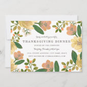 Golden Bouquet Thanksgiving Dinner Uitnodigen Kaart (Voorkant)