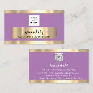 Golden Boutique Shop QR CODE Logo Paars Visitekaartje