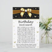 Golden bow Birthday Word Search Game (Staand voorkant)