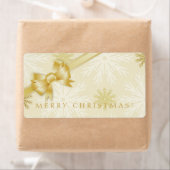 Golden Bow Noël Snowflakes étiquettes (En situation)