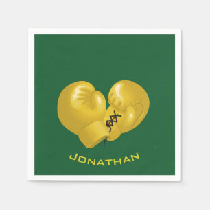 Golden Boxing Glove Design Paper Napkins Servet
