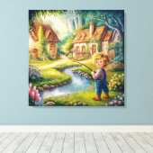 Golden Boy door de Stream Schilderij Canvas Print (Insitu (Houten vloer))
