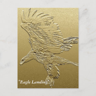 "Golden Boy" Landing Eagle Gold Foil-effect Art Briefkaart