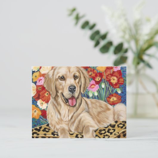 Golden Boy Retriever Briefkaart (Staand voorkant)