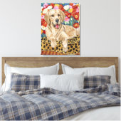 Golden Boy Retriever Canvas Afdruk (Insitu (Slaapkamer))