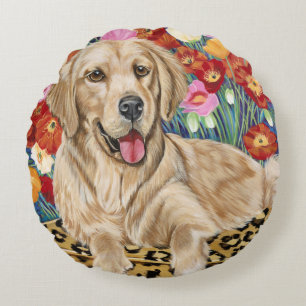 Golden Boy Retriever Rond Kussen
