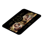 Golden Branches Elegant 2 Custom Photos Wedding Magneet (Linkerzijde)