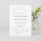 Golden Branches Wedding Invitation Kaart (Staand voorkant)