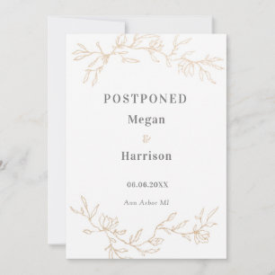 Golden Branches Wedding Postponed Notice Save The Date