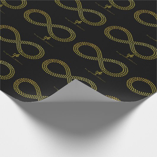 Golden Brass Infinity Hearts Cadeaupapier (Hoek)