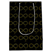 Golden Brass Infinity Hearts Medium Cadeauzakje (Achterkant)
