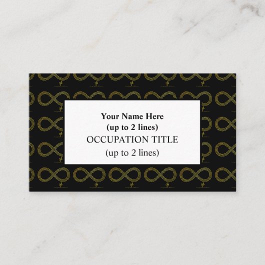 Golden Brass Infinity Hearts Visitekaartje (Voorkant)