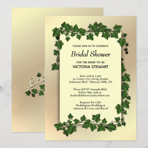 Golden Bridal Shower Invitation Cadeau S'inscrire