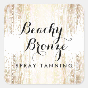 Golden Bronze Confetti Stippen Vierkante Sticker