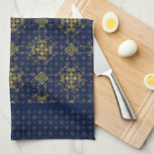 Golden Bronze Diamond Burst Pattern Theedoek (Quarter Fold)