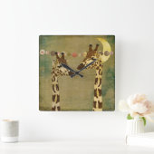 Golden Bronze Giraffes moonlight klok (Huis)