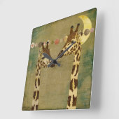 Golden Bronze Giraffes moonlight klok (Hoek)