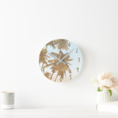 Golden Bronze Palms Beach Ombre Palm Trees Chic Ronde Klok (Huis)