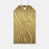 Golden Bronze Zebra Print Oerwoud Safari Glam Cadeaulabel (Voorkant)
