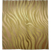 Golden Bronze Zebra Print Oerwoud Safari Glam Douchegordijn (Voorkant)