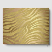 Golden Bronze Zebra Print Oerwoud Safari Glam Gastenboek (Achterkant)
